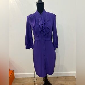 Purple Button Up Club Monaco Dress